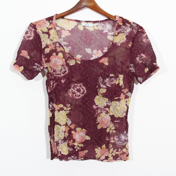 3/$15 Kimchi Blue Floral Lace Top - Picture 1 of 8